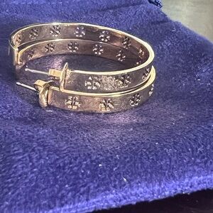 Tory Burch Pierced T Hoops